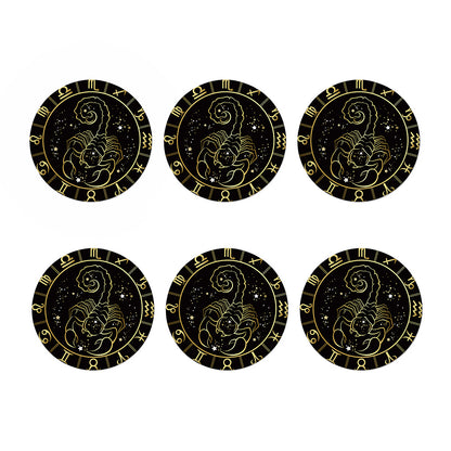 Gold And Black Scorpio Sign Print Coaster Set