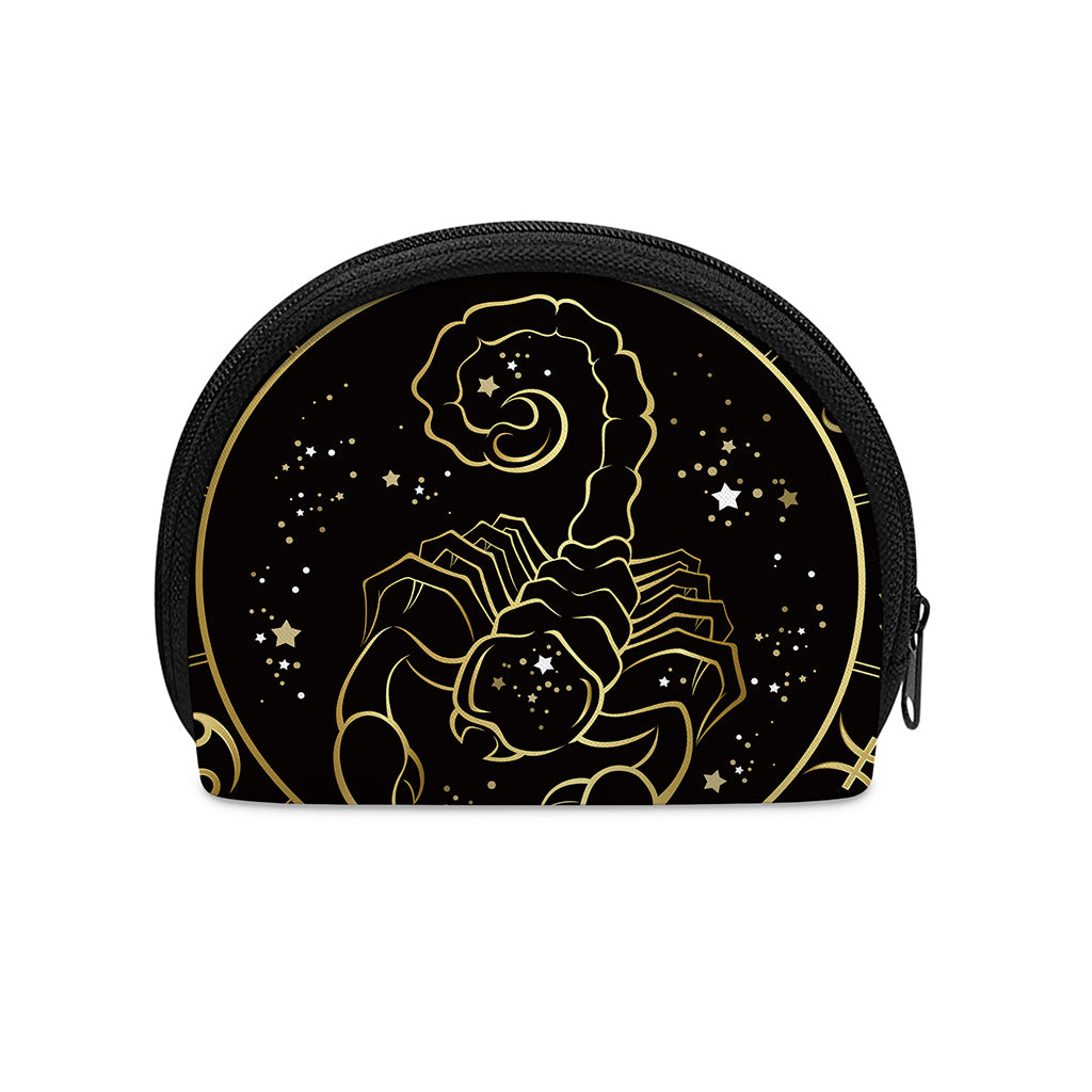 Gold And Black Scorpio Sign Print Coin Purse