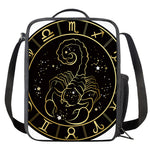 Gold And Black Scorpio Sign Print Crossbody Lunch Bag
