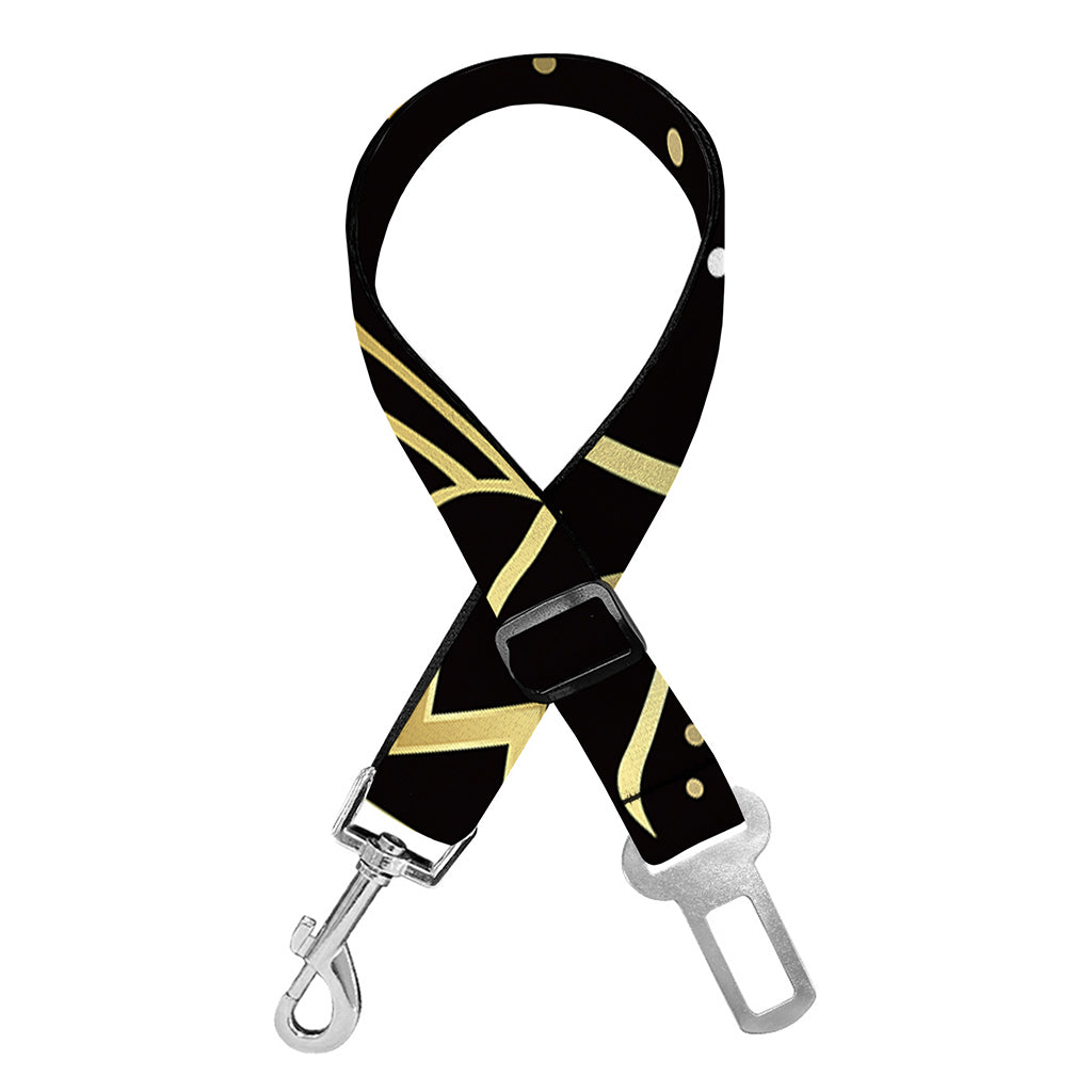 Gold And Black Scorpio Sign Print Dog Seat Belt