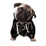 Gold And Black Scorpio Sign Print Dog Zip Up Hoodie