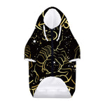 Gold And Black Scorpio Sign Print Dog Zip Up Hoodie
