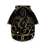 Gold And Black Scorpio Sign Print Dog Zip Up Hoodie
