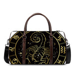 Gold And Black Scorpio Sign Print Duffle Bag