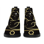 Gold And Black Scorpio Sign Print Flat Ankle Boots