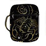 Gold And Black Scorpio Sign Print Front Pocket Bible Bag