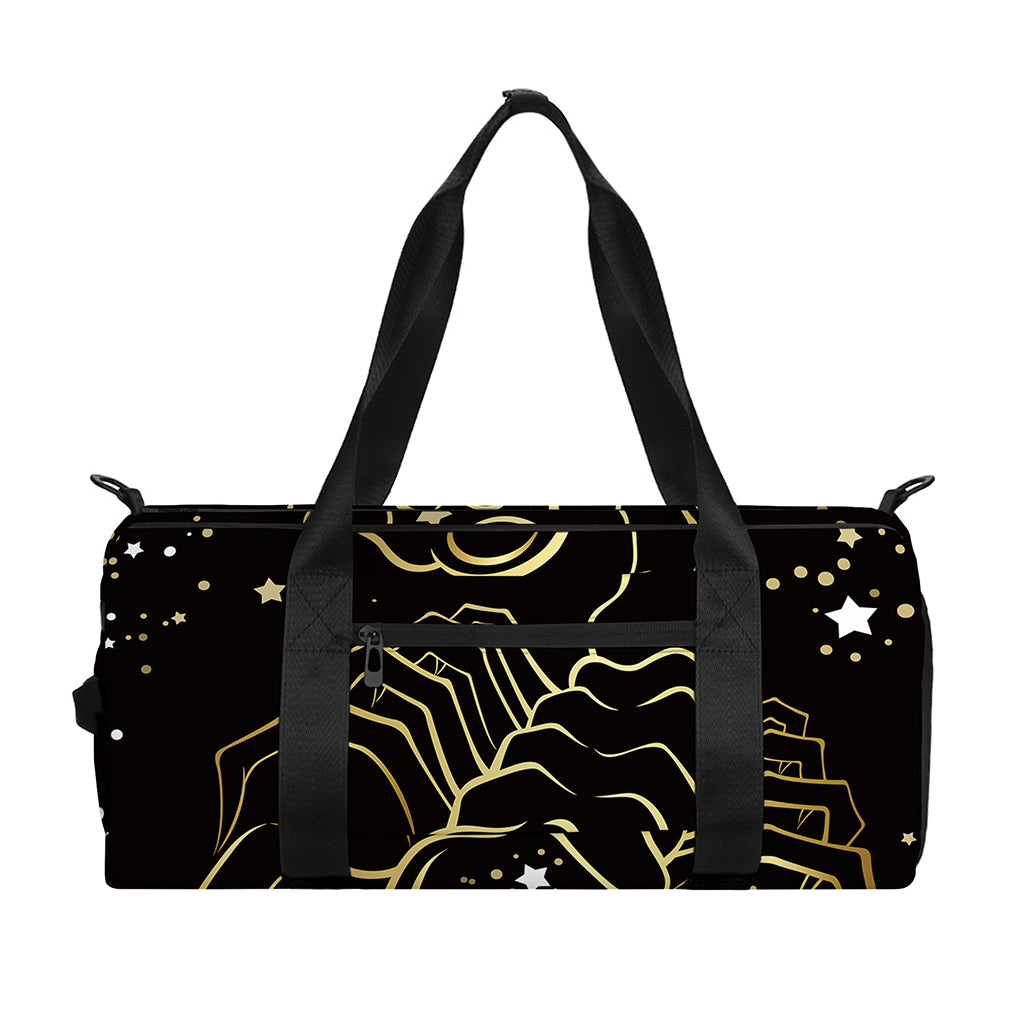 Gold And Black Scorpio Sign Print Gym Bag