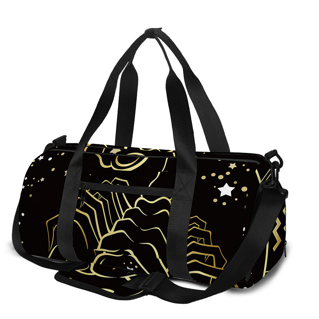 Gold And Black Scorpio Sign Print Gym Bag