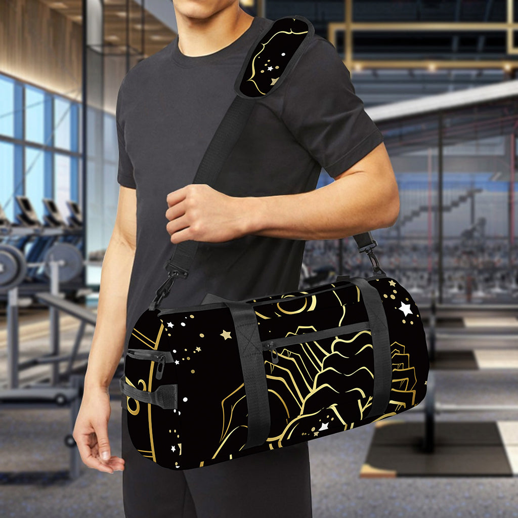 Gold And Black Scorpio Sign Print Gym Bag