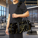 Gold And Black Scorpio Sign Print Gym Bag