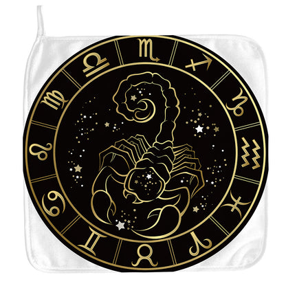 Gold And Black Scorpio Sign Print Hand Towel