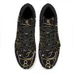 Gold And Black Scorpio Sign Print High Top Leather Sneakers