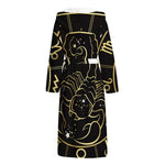 Gold And Black Scorpio Sign Print Hooded Bathrobe