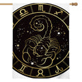 Gold And Black Scorpio Sign Print House Flag