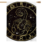 Gold And Black Scorpio Sign Print House Flag