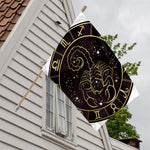 Gold And Black Scorpio Sign Print House Flag