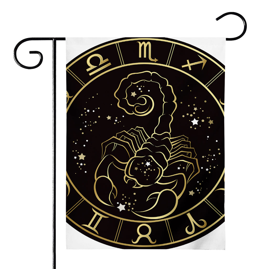 Gold And Black Scorpio Sign Print House Flag