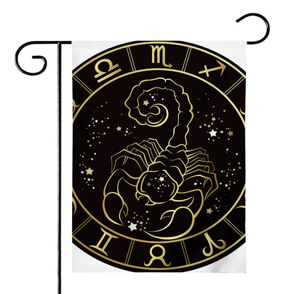 Gold And Black Scorpio Sign Print House Flag