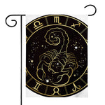 Gold And Black Scorpio Sign Print House Flag