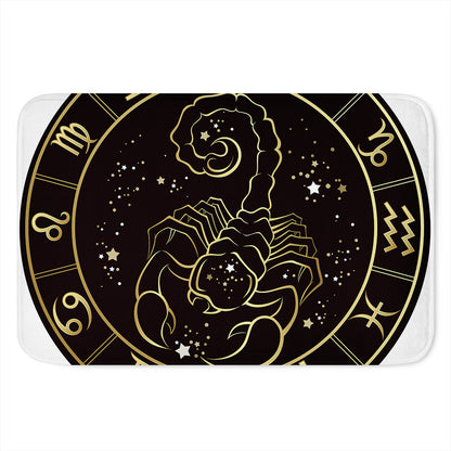 Gold And Black Scorpio Sign Print Indoor Door Mat