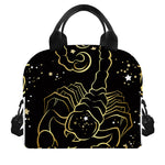 Gold And Black Scorpio Sign Print Insulated Lunch Bag