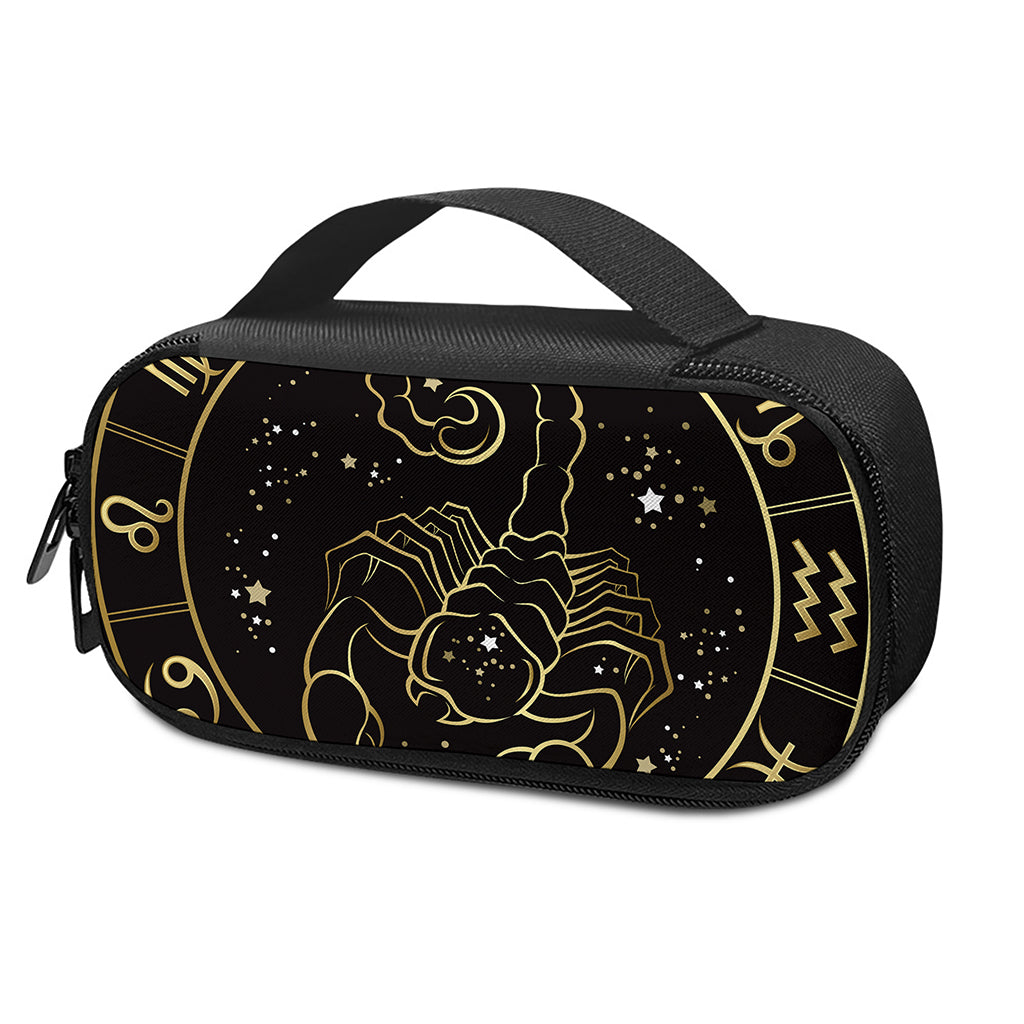 Gold And Black Scorpio Sign Print Insulin Cooler Travel Case