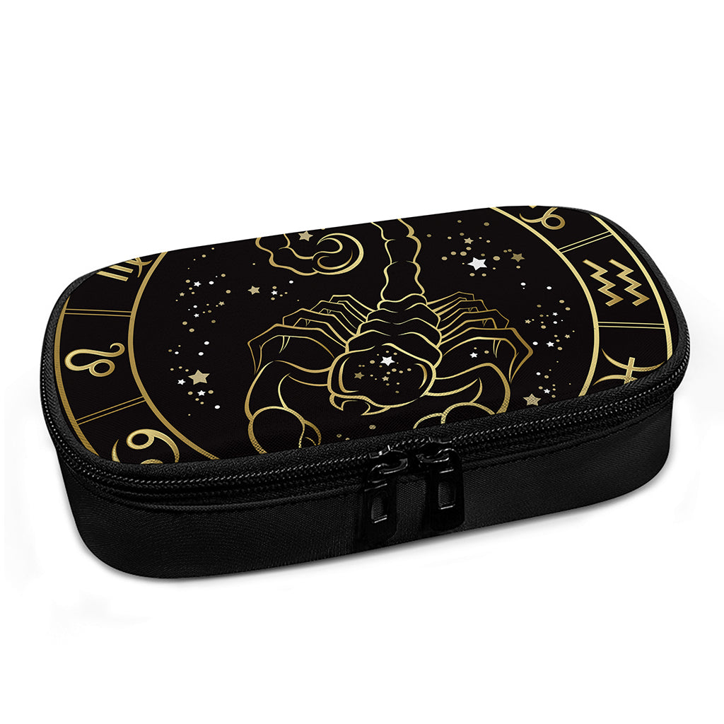 Gold And Black Scorpio Sign Print Insulin Cooler Travel Case