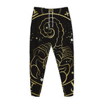Gold And Black Scorpio Sign Print Jogger Pants