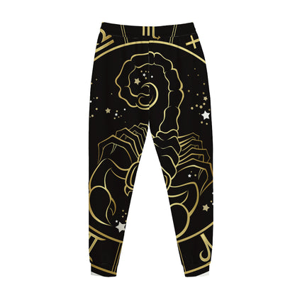 Gold And Black Scorpio Sign Print Jogger Pants