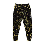 Gold And Black Scorpio Sign Print Jogger Pants
