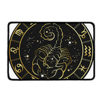 Gold And Black Scorpio Sign Print Kitchen Mat