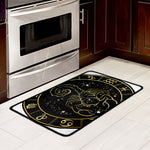 Gold And Black Scorpio Sign Print Kitchen Mat
