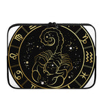 Gold And Black Scorpio Sign Print Laptop Sleeve