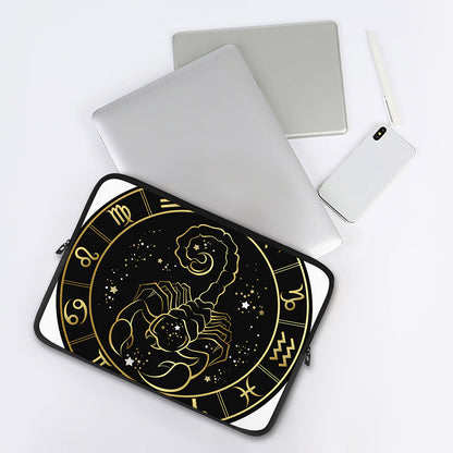 Gold And Black Scorpio Sign Print Laptop Sleeve