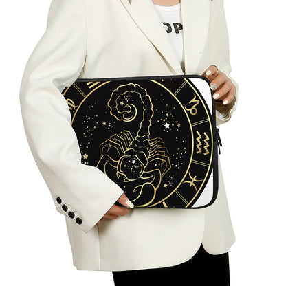 Gold And Black Scorpio Sign Print Laptop Sleeve