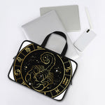 Gold And Black Scorpio Sign Print Laptop Sleeve With Handle
