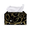 Gold And Black Scorpio Sign Print Leather Tissue Box Cover