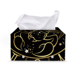Gold And Black Scorpio Sign Print Leather Tissue Box Cover