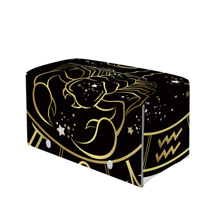 Gold And Black Scorpio Sign Print Leather Tissue Box Cover