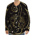 Gold And Black Scorpio Sign Print Long Sleeve Baseball Jersey