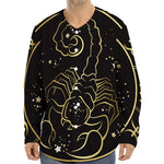 Gold And Black Scorpio Sign Print Long Sleeve Baseball Jersey