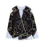 Gold And Black Scorpio Sign Print Long Sleeve Short Coat