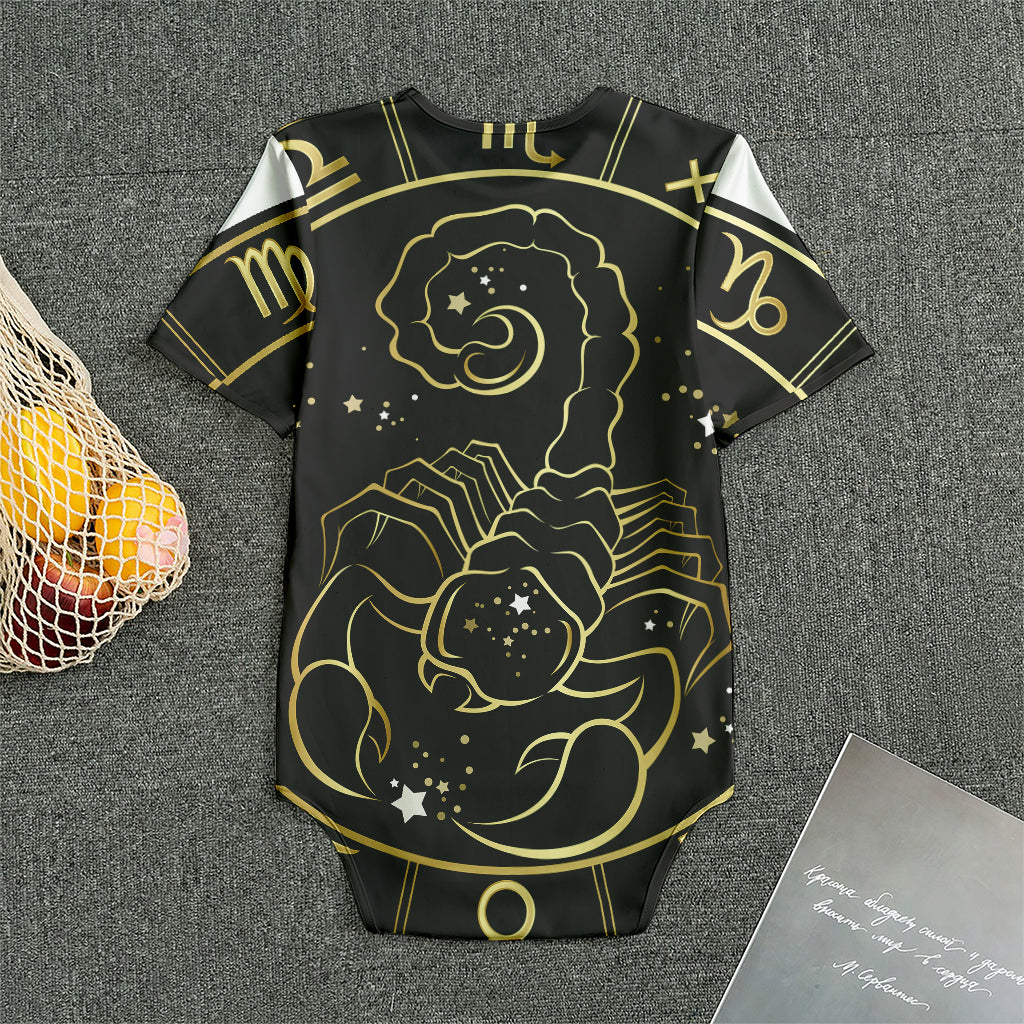Gold And Black Scorpio Sign Print Men's Bodysuit