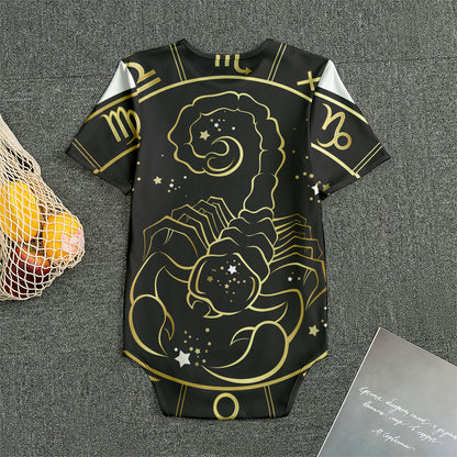 Gold And Black Scorpio Sign Print Men's Bodysuit