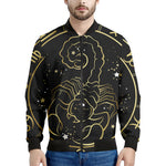 Gold And Black Scorpio Sign Print Men's Bomber Jacket