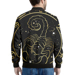 Gold And Black Scorpio Sign Print Men's Bomber Jacket
