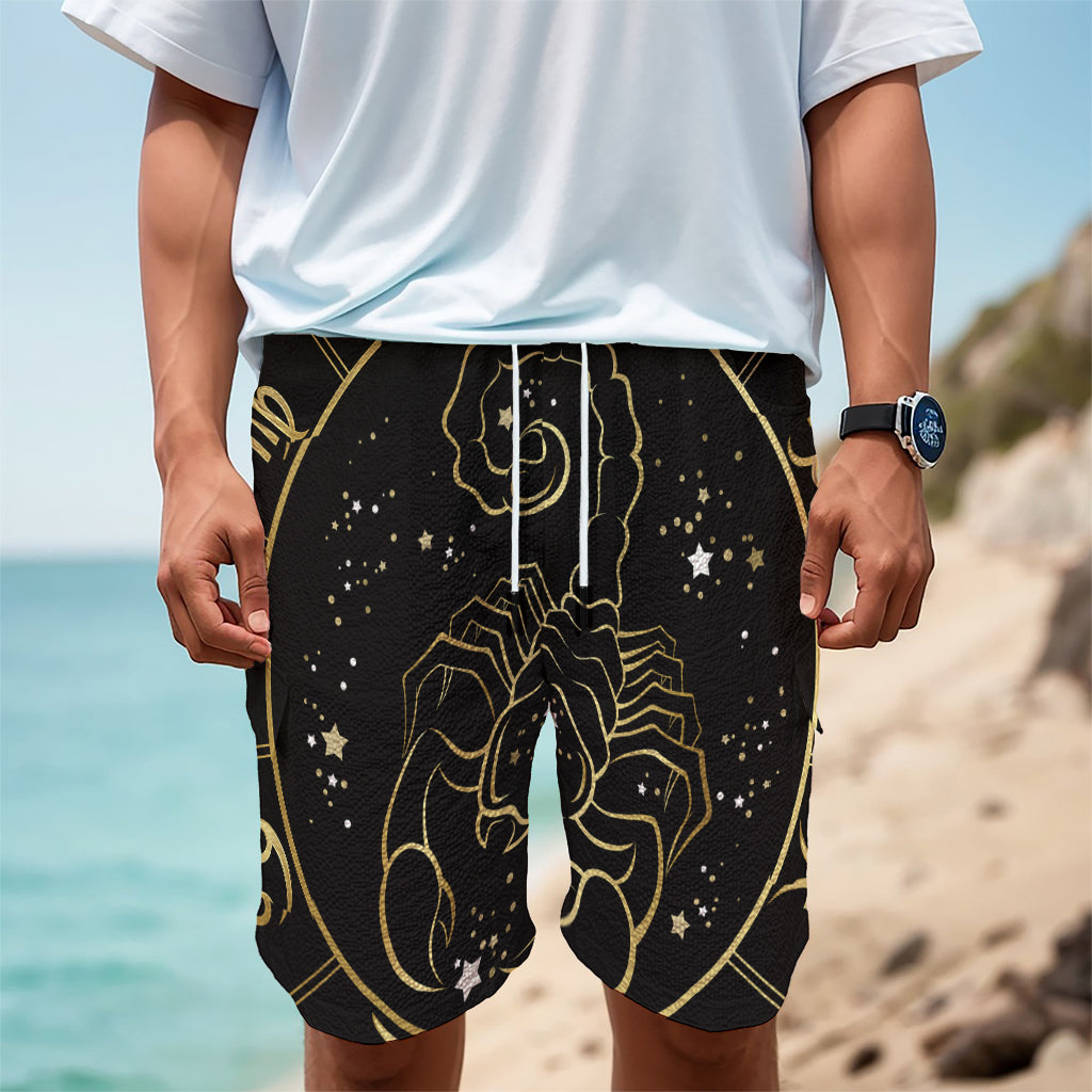 Gold And Black Scorpio Sign Print Men's Cargo Shorts
