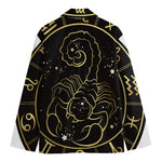 Gold And Black Scorpio Sign Print Men's Cotton Blazer