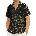 Gold And Black Scorpio Sign Print Men's Deep V-Neck Shirt