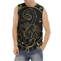 Gold And Black Scorpio Sign Print Men's Fitness Tank Top